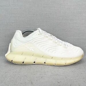 Reebok Womens 10 Zig Kinetica Sneaker Shoes Triple White Running Training Gym